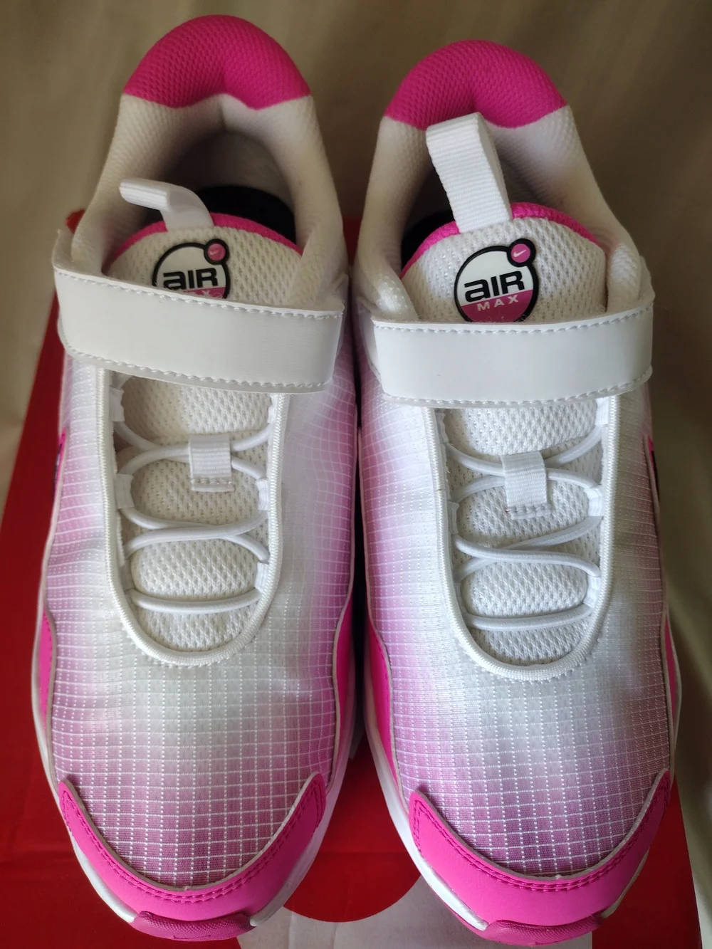 Nike Kids Pink and White Velcro Athletic Sneakers